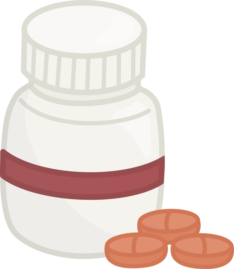 A Bottle of Ibuprofen Illustration